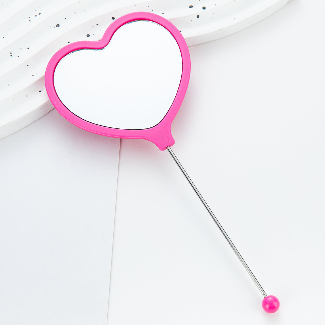 Wholesale DIY beaded handle mirror handheld makeup mirror
